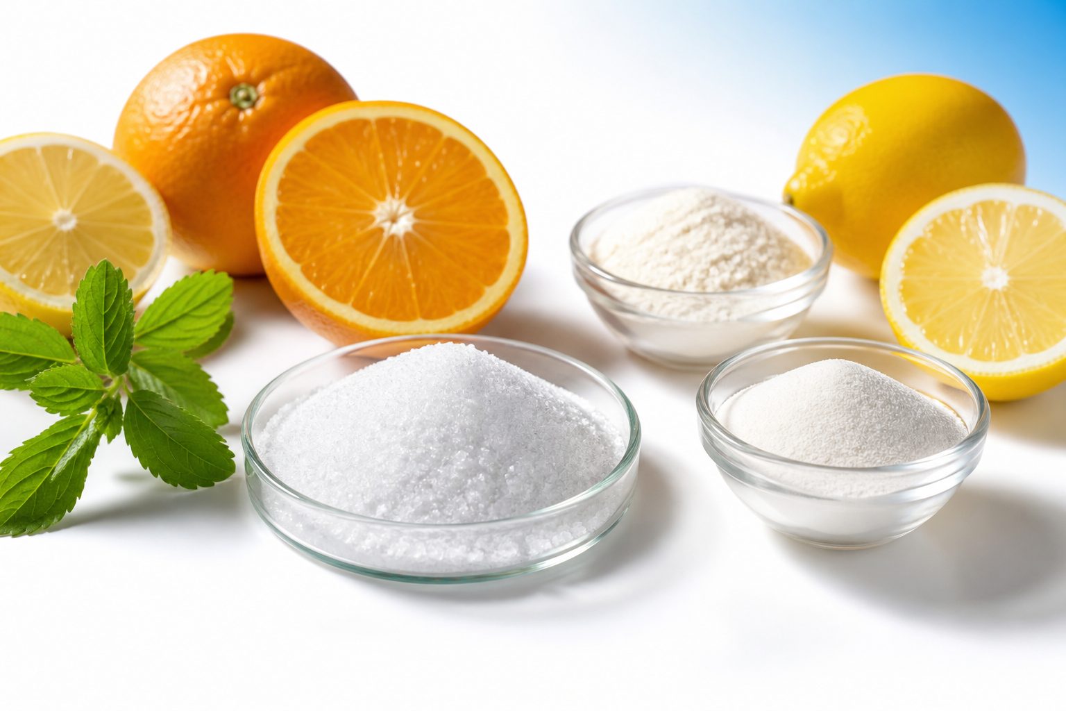 Vitamines et ingrédients alimentaires — agrumes et poudres