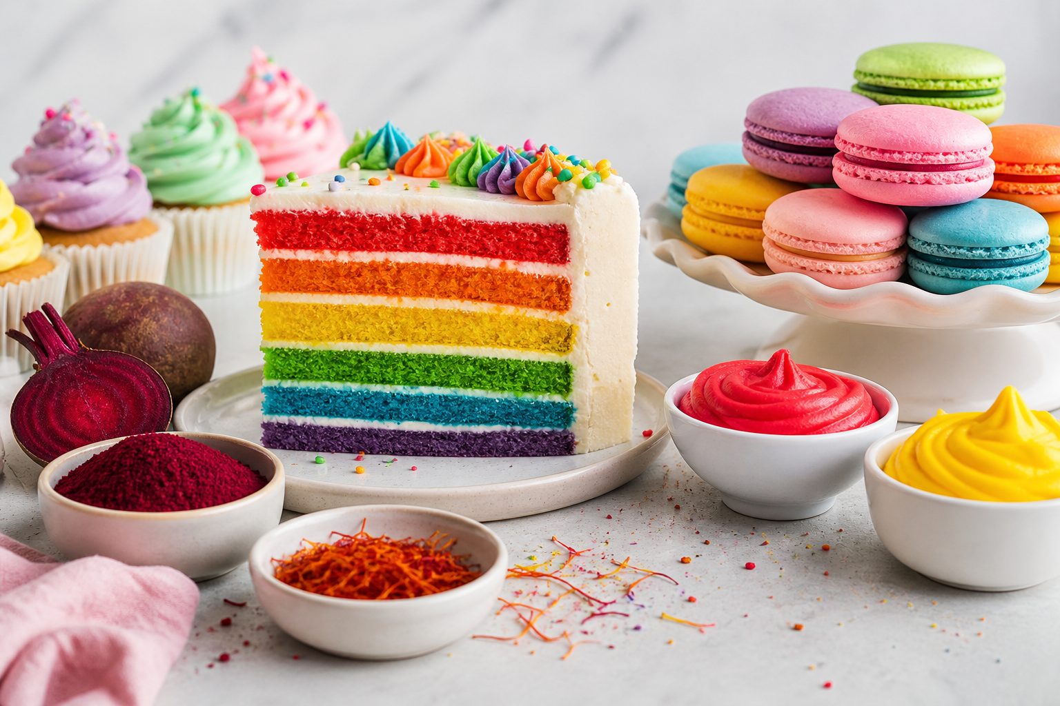 Colorants alimentaires — pâtisseries colorées
