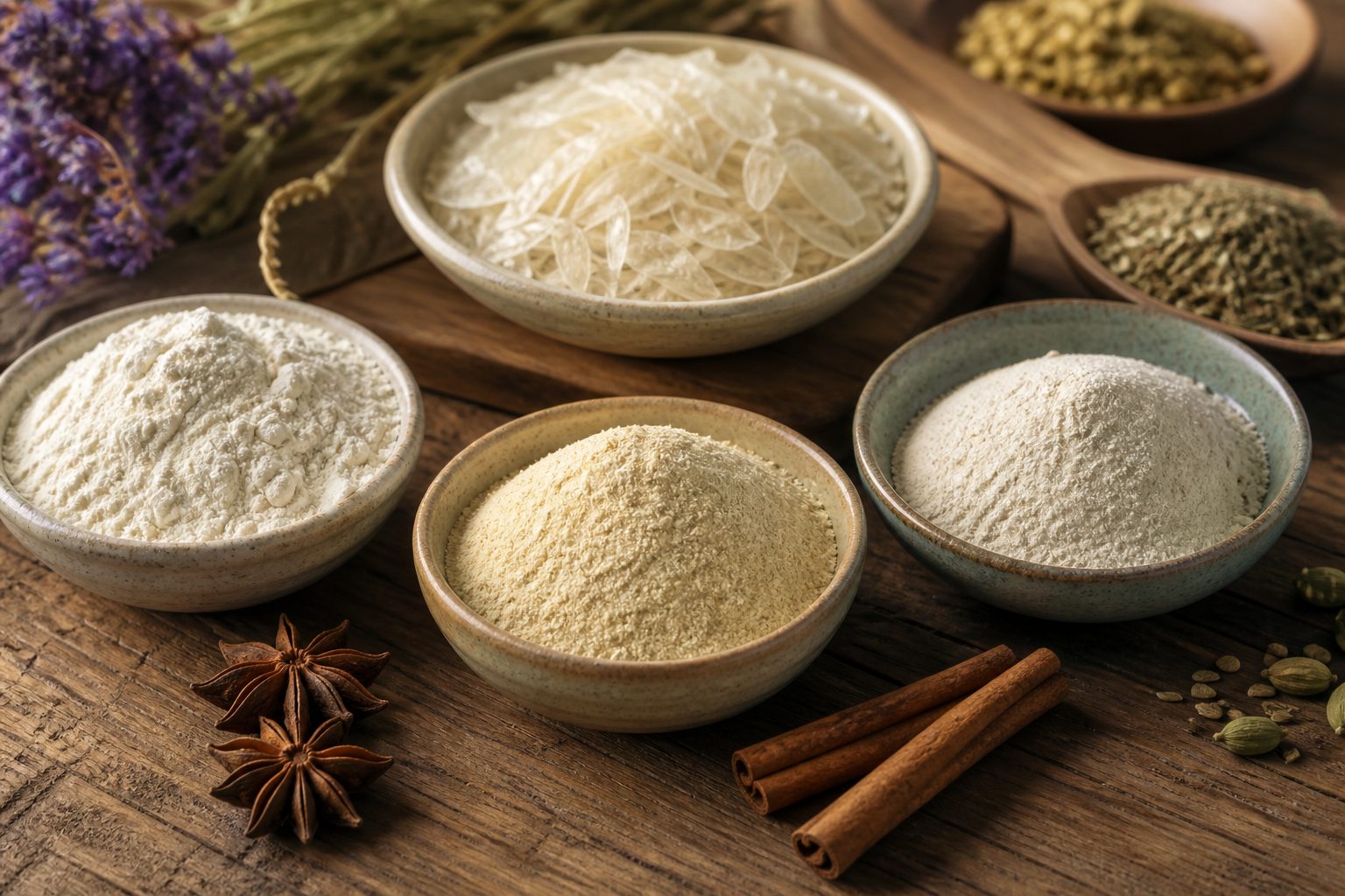 Hydrocolloïdes et matières naturelles — épices et gommes